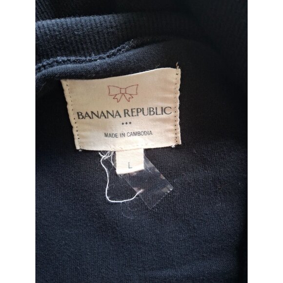 Banana Republic Zip UpSweatshirt  Jacket L Black Street Style Casual Layering - Picture 3 of 7